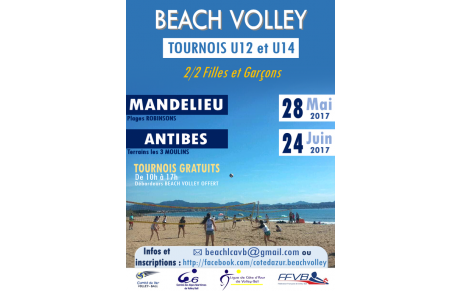Tournois beach jeunes U12 et U14